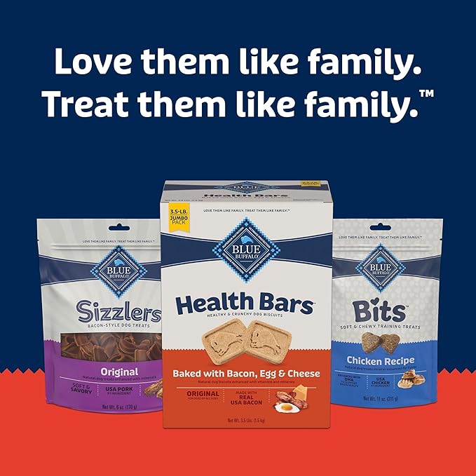 Blue Buffalo Health Bars Oven-Baked with Natural Ingredients Bacon, Egg & Cheese Crunchy Dog Biscuits, 3.5 lbs.