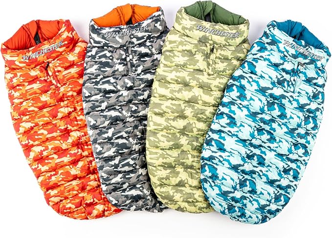 Winchester Pet Premium Reversible Dog Puffer Vest, Blue, Extra Large