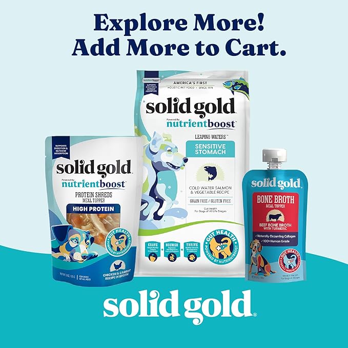 Solid Gold Air Dried Dog Food Toppers for Dry Food - Healthy Dog Treats w/Real Beef & Superfoods - Serve as a Complete Meal, Topper or Treats - Supports Muscle Growth, Immunity & Digestion - 2lb