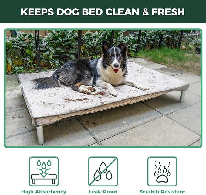 FXW TitanNest Chew-Proof Elevated Dog Bed, Raised Cot for Indoor/Outdoor/Camping Use, Durable & Waterproof Cooling Pet Bed with Exclusive Cover for Toy Dogs, 24.0" L x 20.0" W x 4.1" H, Black