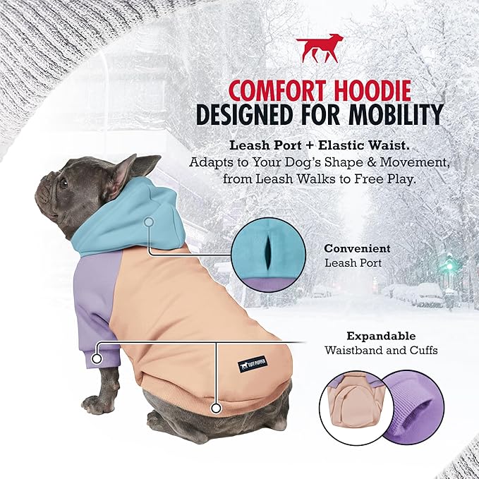 Tuff Pupper Dog Hoodie | Premium Quality 100% Organic Cotton | Ultra Soft Interior for Superior Comfort | Elastic Cuffs & Drawstring for Warmth | Stretch Fit Suitable for All Breeds (Pastel, 3XL)