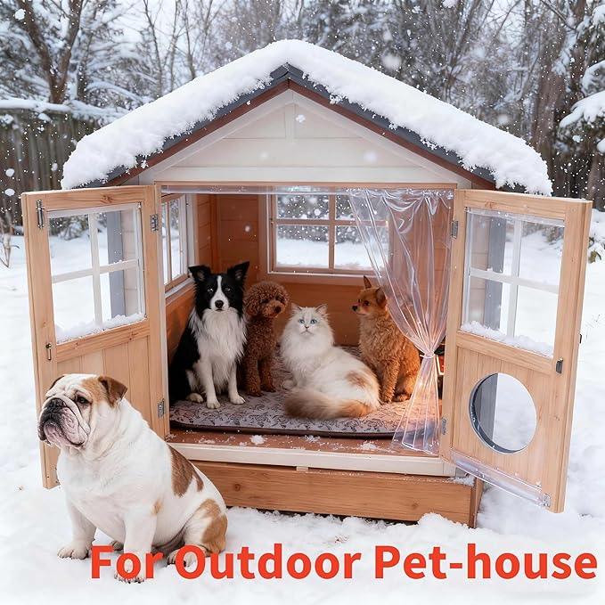 Heated Dog Bed Large Dog Heating Pad,Outdoor Doghouse Indoor Bed,Always On High & Low Heater for Small Medium Pet Cat Puppy Puppies Chew Proof,34x21 inches