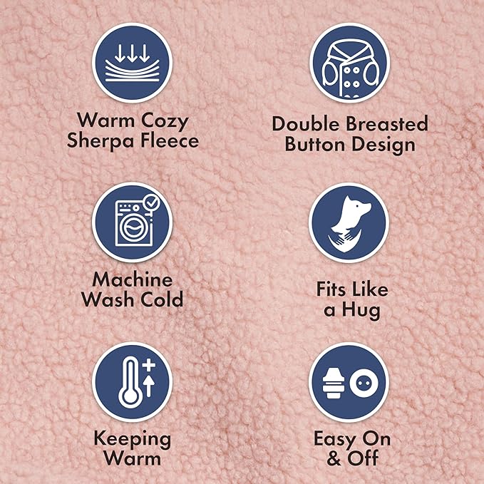 Spark Paws Teddy Dog Sweater, Sherpa Vest with Warm Fleece Lining, Winter Coat Suitable for Small Medium Large XL XXL Breeds - Pink - 2XL