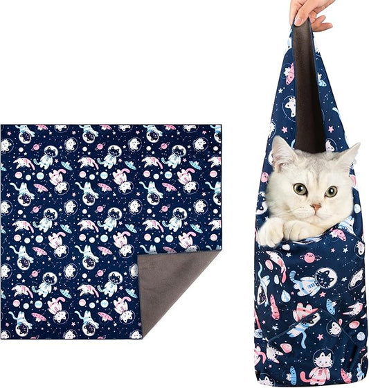 21.7" Cat Grooming Wrap, Cat Wrap for Cutting Nails, Anti-Scratch, Anti-Escape Calming Packaging, Cat Swaddle Wrap for Kittens, Large