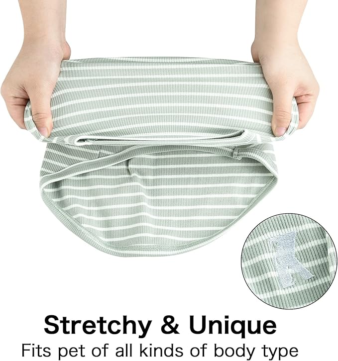 Koneseve Dog Vest Lightweight Stretchy Dog T-Shirts Soft Cool Sleeveless Stripe Vests Breathable Clothes for Puppy Kitty Cats Small Medium Large Dogs 2 Pack Pink + Green [ 4XL ]