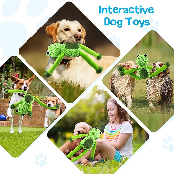 Large Squeaky Dog Toys : Plush Stuffed Dog Chew Toy with Soft Fabric-Interactive Puppy Toys to Keep Them Busy