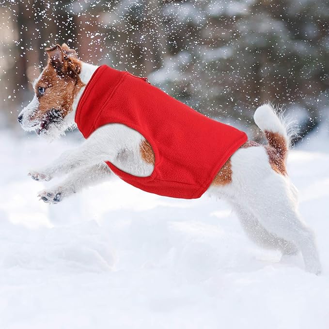 6 Pack Winter Dogs Sweater for Small Dogs Warm Clothes Fleece Vest with Leash Ring Sleeveless Dog Jacket for Little Medium Puppy Pet Unisex(Large,Bright Colors)