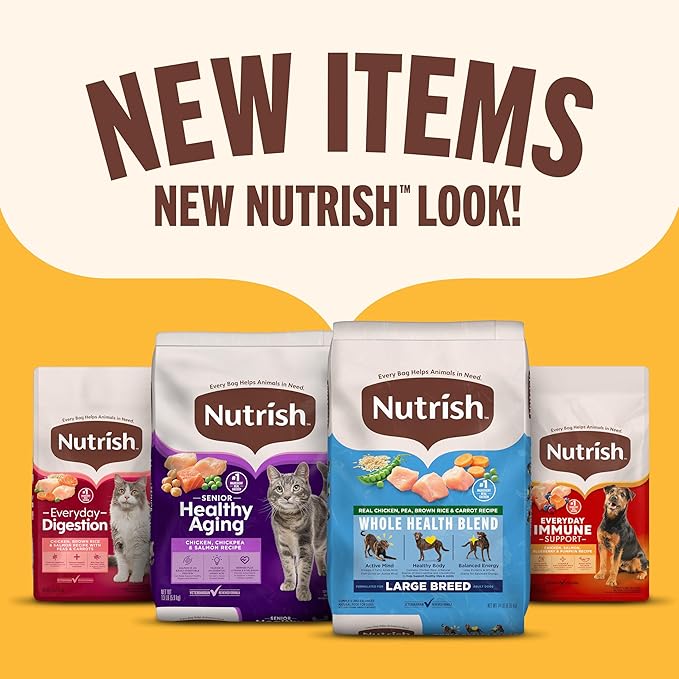 Nutrish Dry Dog Food, Real Beef, Pea & Brown Rice Recipe Whole Health Blend for Adult Dogs, 40 lb. Bag, Packaging May Vary (Rachael Ray)