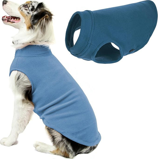 Gooby - Stretch Fleece Vest, Pullover Fleece Vest Jacket Sweater for Dogs, Steel Blue, 4X-Large