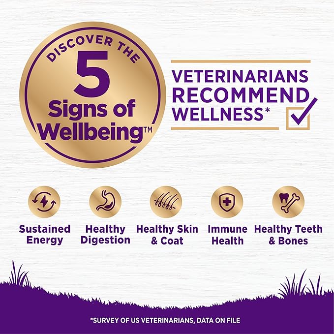 Wellness Complete Health Dry Dog Food with Grains, Natural Ingredients, Made in USA with Real Meat, All Breeds for Adult Dogs (Chicken & Oatmeal, 15-Pound Bag)