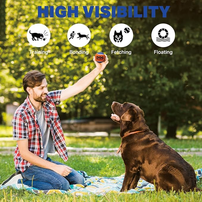 AMA SPORT Squeaky Tennis Balls for Dogs 2.0" Small Dog Tennis Balls for Throwing and Fetching Dog Toys for Training, Exercise, High Bouncing 4 Pack (Orange Blue)