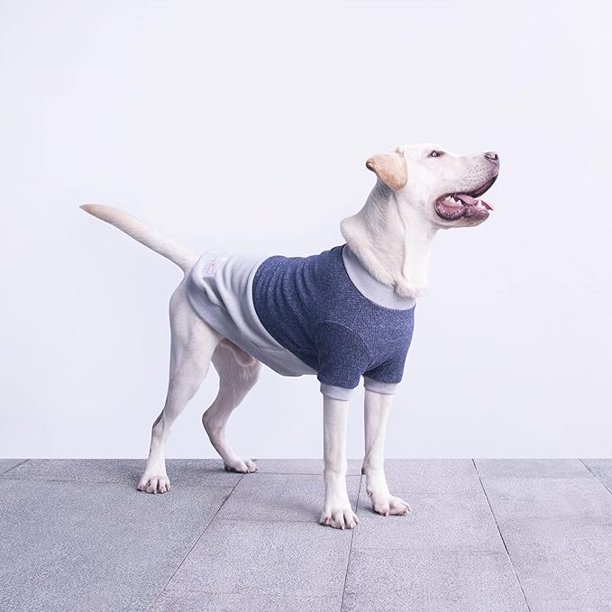 Extra Large Dog Sweaters Warm Clothes Pullover Sweatshirts for Labrador Rottweiler Great Dane, Blue Grey, 4X-Large