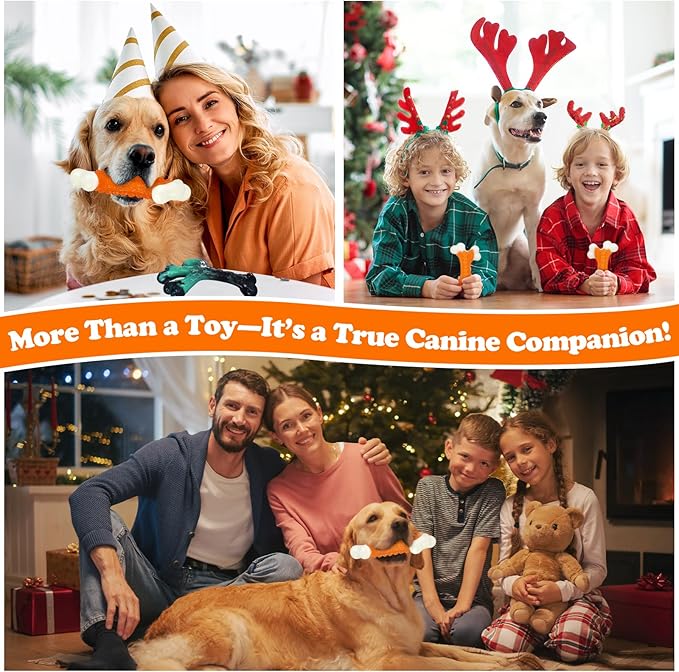 6-Pack Dog Toys for Aggressive Chewers Large Breed, Tough Bones, Nylon Puppy Teething Chew Toys Medium Dogs, Heavy Duty Peanut Butter Flavor Toys