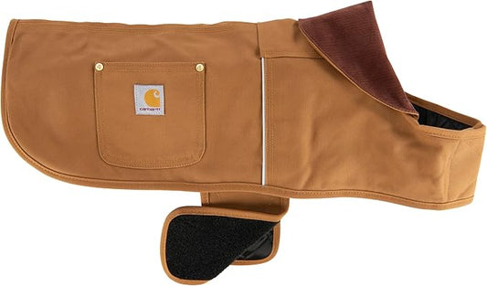 Carhartt Firm Duck Dog Chore Coat, Insulated Weather Resistant Jacket for Cold and Windy Conditions, Carhartt Brown, Small