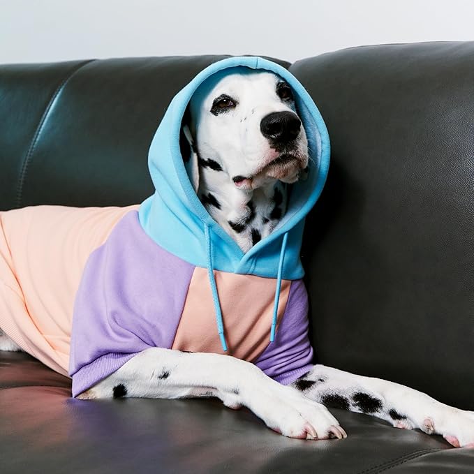 Tuff Pupper Dog Hoodie | Premium Quality 100% Organic Cotton | Ultra Soft Interior for Superior Comfort | Elastic Cuffs & Drawstring for Warmth | Stretch Fit Suitable for All Breeds (Pastel, XL)
