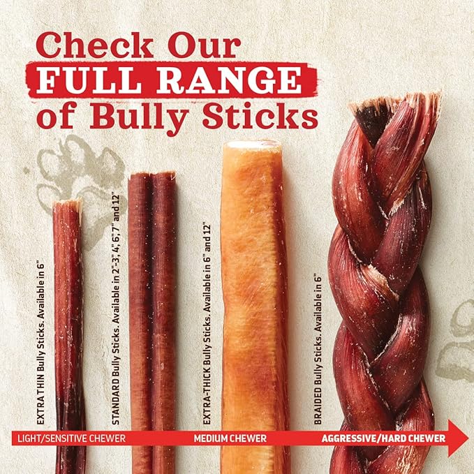 Natural Farm Odor-Free Bully Sticks (4-8”, 16oz) ALL-NATURAL Long-Lasting Chews, 100% Beef Pizzle, Grass-Fed, Grain-Free, Hormone-Free, Protein for Muscle Development & Energy, Perfect For Medium Dogs