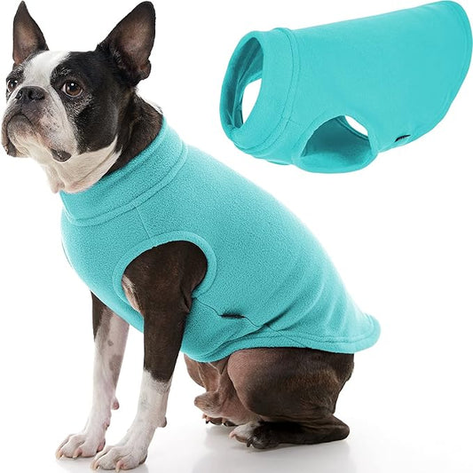 Gooby Stretch Fleece Vest Dog Sweater - Mint, Large - Warm Pullover Super Stretchy Fleece Dog Jacket for Small to Large Dogs