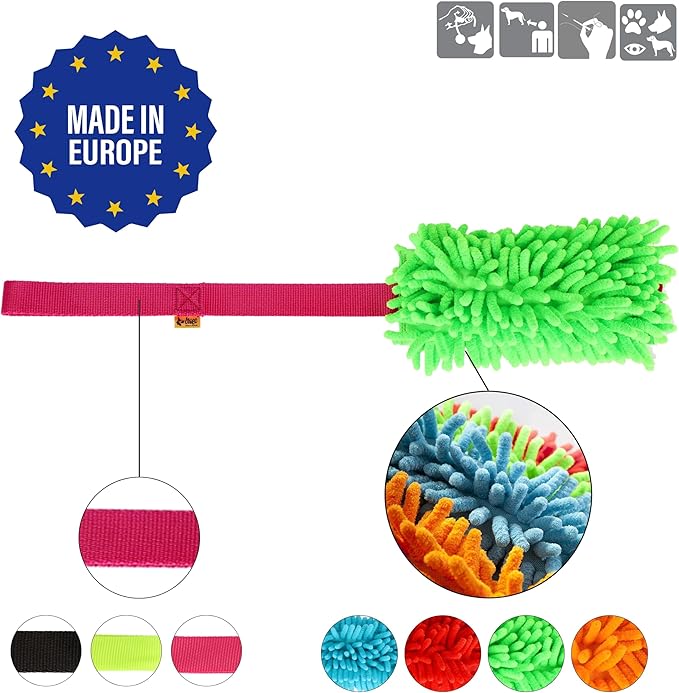 Dingo Dog Tug of War Toy - Outdoor Dog Toy with Squeaker for Training, Shaggy Dog Toy, Soft Nubby-Textured, Noodle Plush with, Motivation and Fun 15574, Assorted Colors