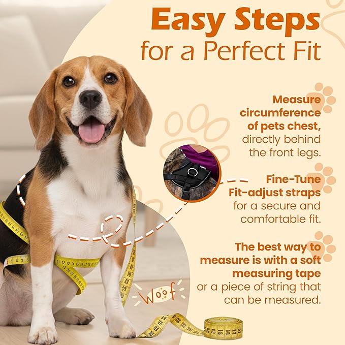 Bark Appeal Black No-Pull Dog Harness for Large to Extra Large Sized Pets – Adjustable, Reflective Vest with 3 Leash Clips for Added Control, Easy Walks & Training – XL