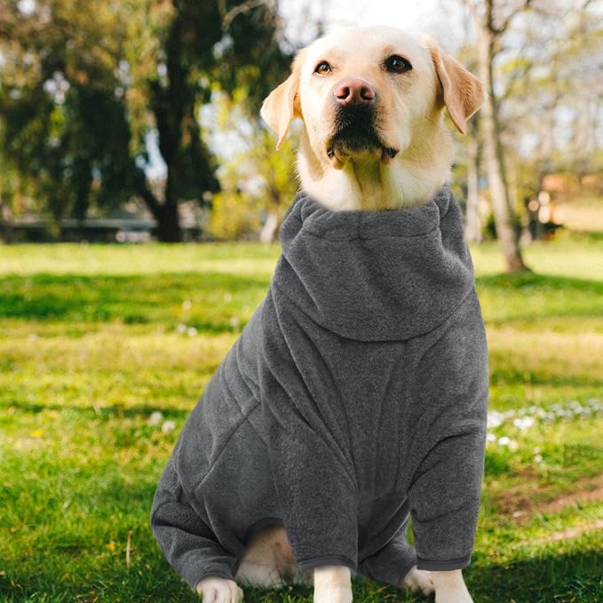ROZKITCH Dog Winter Clothes for Large Dogs, Pet Windproof Warm Cold Weather Jacket Vest Cozy Jumpsuit Apparel Outfit Clothes for Large Giant Dog Walking Hiking Sleep Grey 4XL
