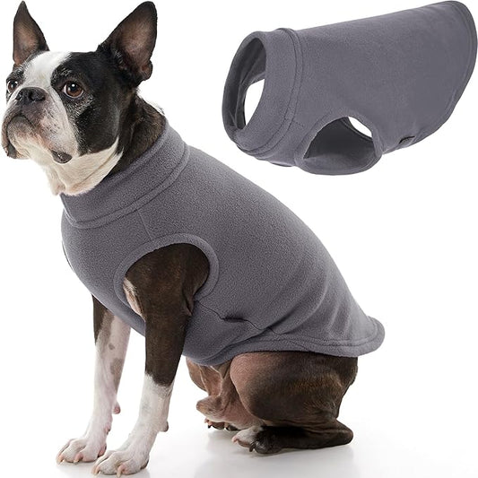 Gooby - Stretch Fleece Vest, Pullover Fleece Vest Jacket Sweater for Dogs, Gray, X-Large Length (16")