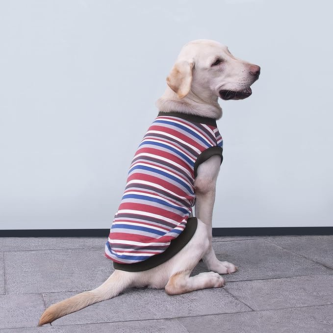 Extra Large Dog T Shirts Clothes Sleeveless Tank Top Vest for Labrador Rottweiler Great Dane, Red, 2X-Large