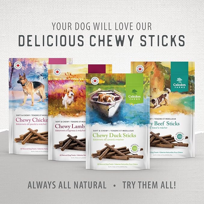 Caledon Farms Chewy Duck Sticks Dog Treats, No Additives, Preservatives Free, 7.8oz (pack of 1)