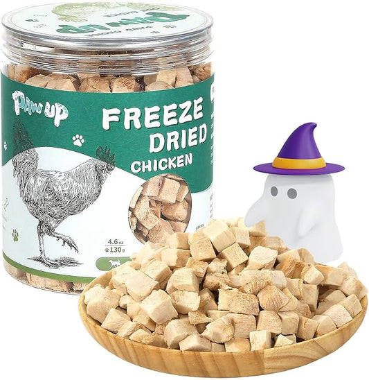 PAWUP Freeze Dried Chicken for Dogs Cats, High Protein Raw Dog Food Topper, Single Fresh Ingredient Treats, 4.6oz, Rawhide Free