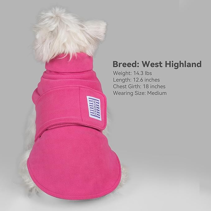 cyeollo Small Dog Sweater, Fleece Dog Sweaters Turtleneck Vest Soft Puppy Sweatshirt Stretchy Pet Fall Autumn Coat Warm Winter Clothes for Small Dogs Girl, Pink L