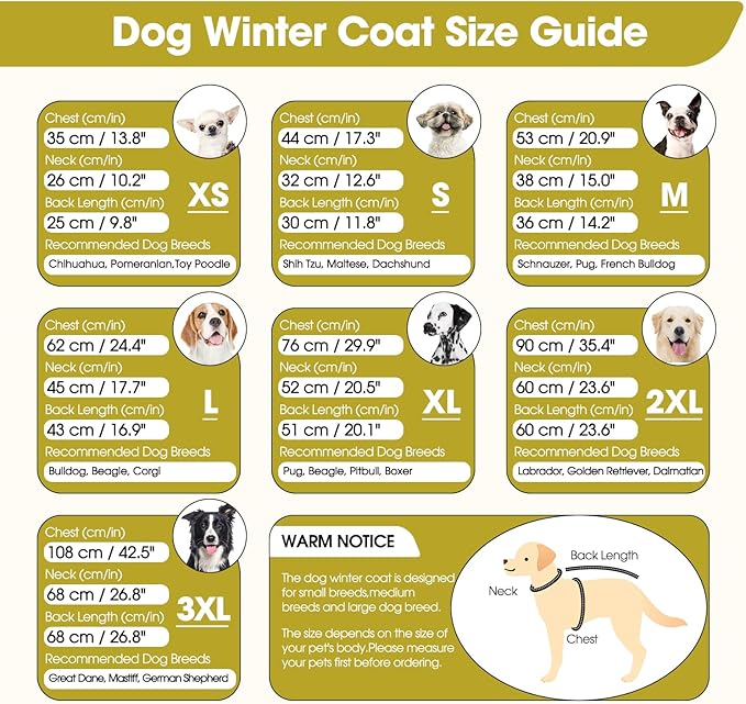 BRKURLEG Dog Winter Jackets for Large Dogs, Dog Coat with Harness Built in, Dogs Snowsuits with Zipper, Waterproof Windproof Pet Puffer Jacket Fleece Vest for Labrador, German Shepherd, Green XXXL