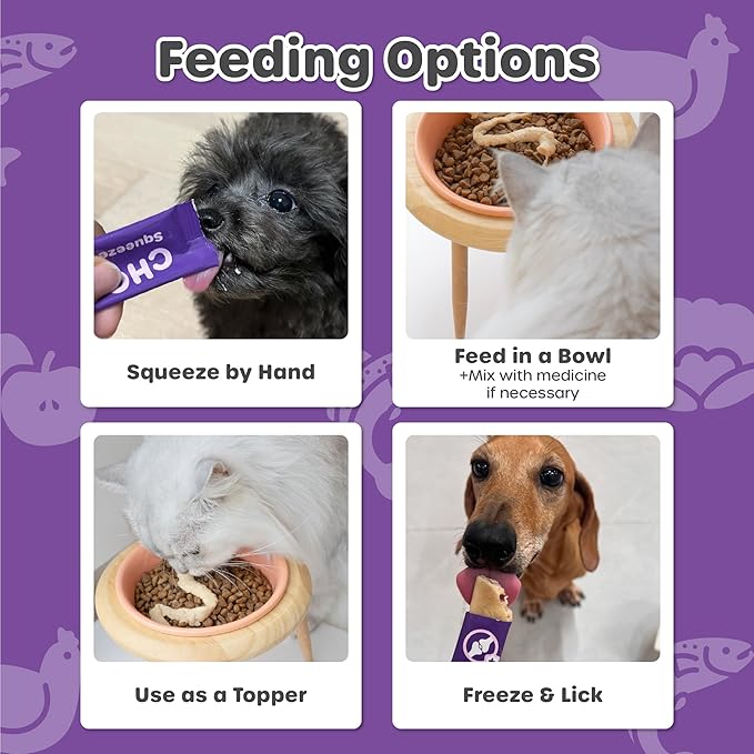 Choolip Squeeze Vita Stick Lickable Cat Treats & Dog Puree – 49-Count Joint Support Tubes, Creamy Grain-Free High-Protein Puree with MSM, Glucosamine & Green Lipped Mussel for Joint & Mobility Health