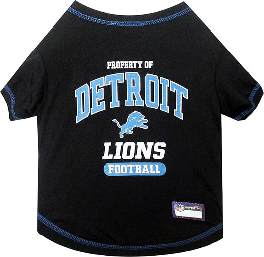 NFL Detroit Lions Dog T-shirt Small. - Licensed Shirt for Pets Team Colored with Team Logos- Premium Stretchable Materials for the comfort of your Dog & Cat