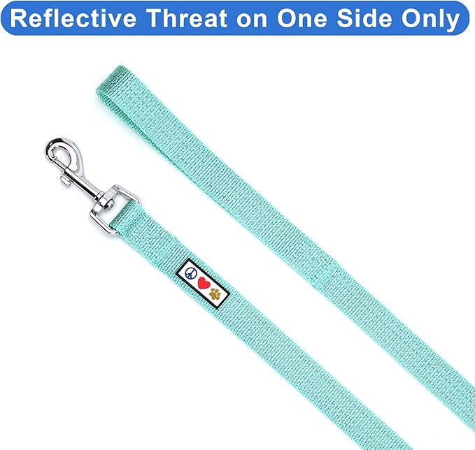 Pawtitas 6 FT Reflective Pet Puppy Leash - Comfortable Handle, Heavy Duty Training for Medium Dogs - Available in 4 FT or 6 FT