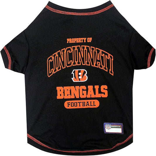 NFL Cincinnati Bengals Dog T-shirt Medium. - Licensed Shirt for Pets Team Colored with Team Logos- Premium Stretchable Materials for the comfort of your Dog & Cat