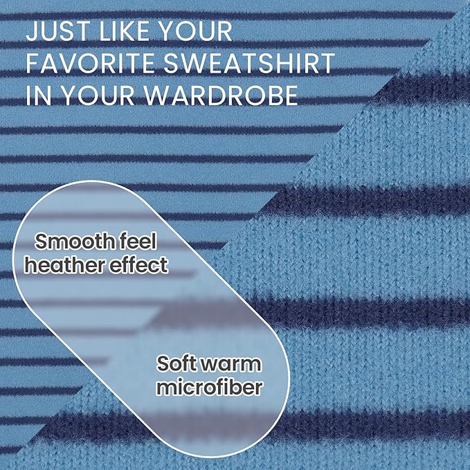 ROZKITCH Fleece Dog Pjs for Medium Dogs Boy, Cozy Stretchy Turtleneck Jumper for Winter Spring Autumn, Machine Washable Pet Clothes for Indoor & Outdoor BlueStripe L