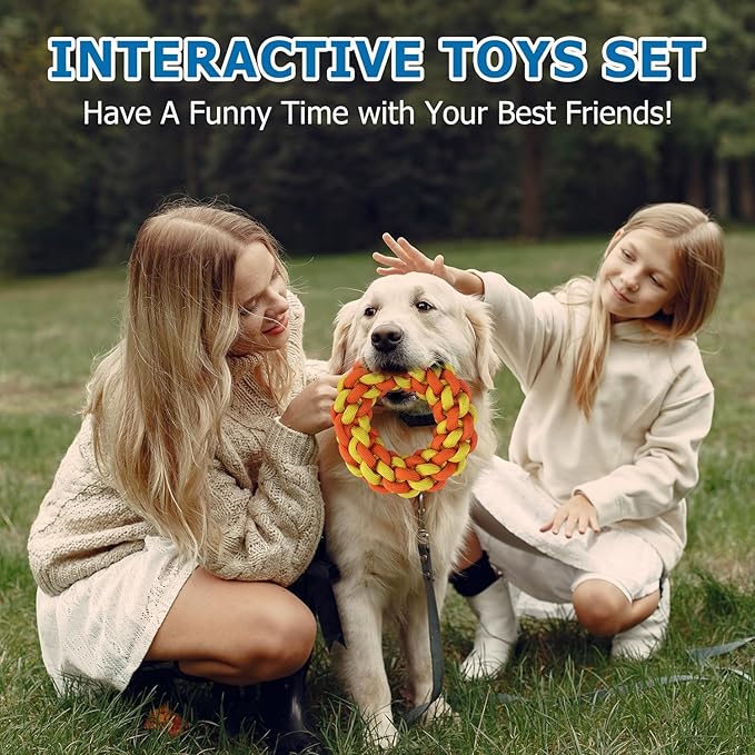 Aitmexcn Dog Rope Toys for Large and Medium Aggressive Chewers, 6 Pack Heavy Duty Dog Rope Toy for Large, Dental Cleaning Chew Toys, Tug Toy for Boredom, 100% Cotton Indestructible Pet Toy