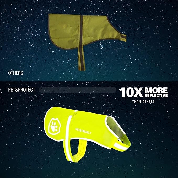 Reflective Dog Coat for Safety – Ideal Dog Vest for High-Visibility When Walking, Jogging or Training – Sizes to Fit Small, Medium, Large Breeds 16-130 lbs (Large) Neon Yellow