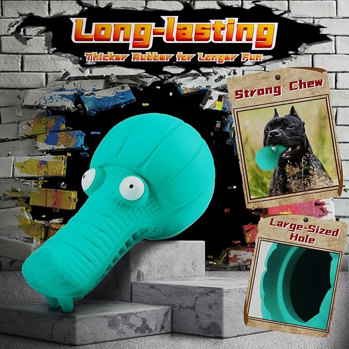 Heavy Duty Various Dog Chew Toys for Aggressive Chewers, 9 Pack Indestructible Large Dog Toys Include Tug Chew & Rope Toys, Squeaky Toys for Medium & Large Breed (For Super Chewers-Crocodile)