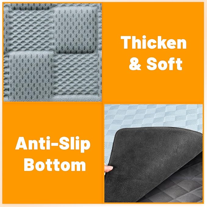 Manificent Non-Slip Pet Bed Mat for Truck Back Seat Extender, Hair Resistant Dog Blanket for Hard Bottom Dog Car Seat Cover, Anti Slip Pet Linner Backseat Cover Deep Gray XL