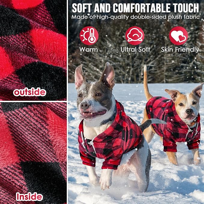 SlowTon Dog Hoodie Tie Dye - Warm Dog Sweater Hoodies with Pocket, Fall Winter Dogs Coat Jacket Pet Outfit Puppy Hooded Sweatshirt Clothes for Small Medium Large Dogs Boy Girl (Red, 4XL)