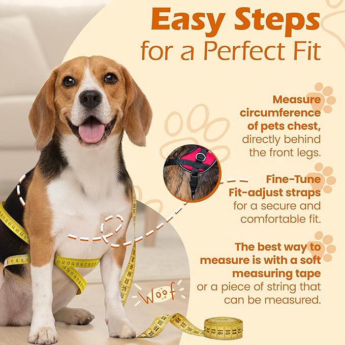 Bark Appeal Pink No-Pull Dog Harness for Extra Small Sized Pets – Adjustable, Reflective Vest with 3 Leash Clips for Added Control, Easy Walks & Training – XS