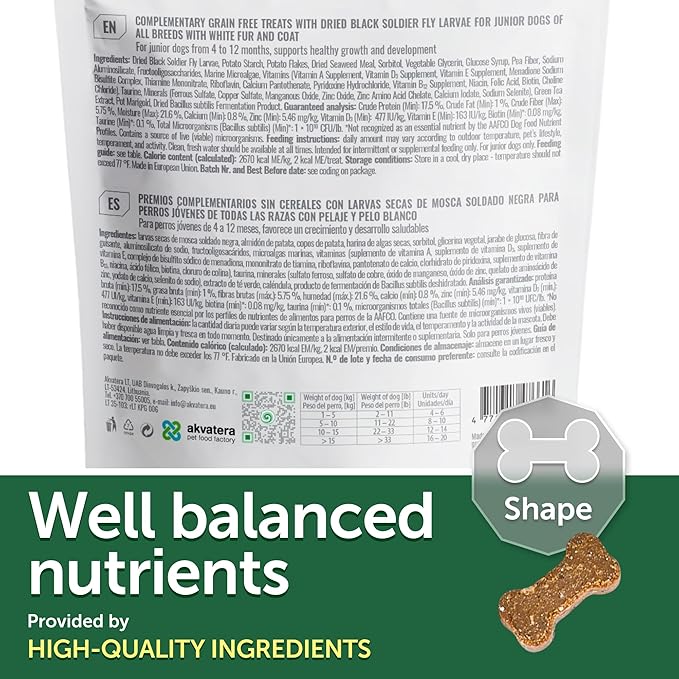 Nature's Protection Training Puppy Treats - Healthy, Grain Free Dog Treats for Small, Medium & Large Breed Dogs with Light Fur (Superior Care - Insects, 5.29 oz)