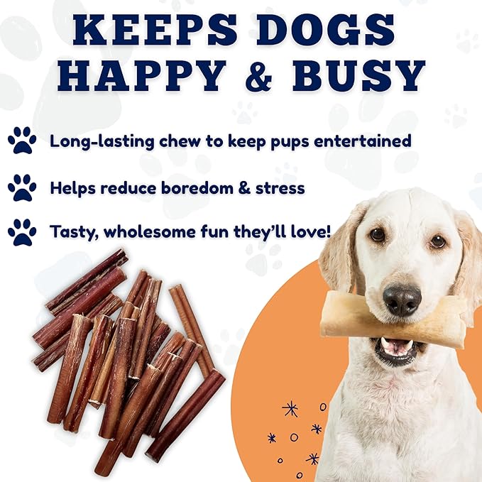 Amazing Dog Treats - 6 Inch Medium Size Bully Sticks (20 Count) - Bulk Bully Sticks for Dogs - No Hide Bully Stick Dog Bones