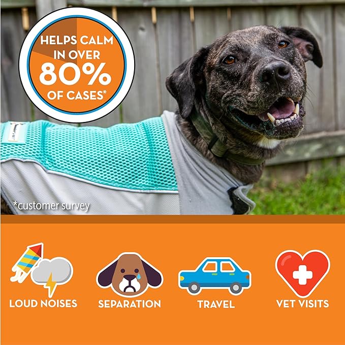 ThunderShirt Breeze for Dogs, X-Small, Aqua, Extra Breathable Mesh Fabric, Dog Anxiety Relief Vest for Every Day Stress & Calming During Thunder Storms and Fireworks
