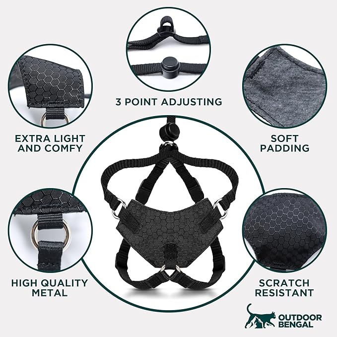Houdini™ Escape Proof Kitten Harness and Leash Set by OutdoorBengal – Orange, Small Cat Harness for Walking