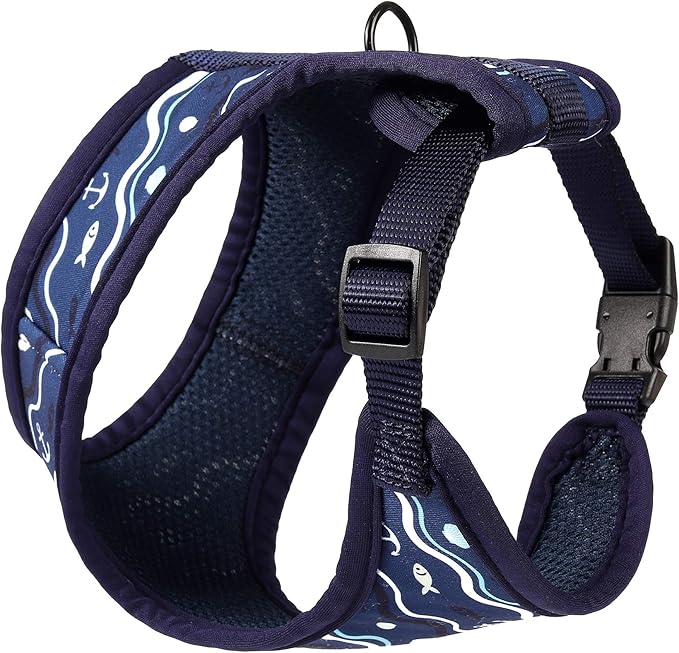 Mile High Life Step in Dog Harness for Small Dogs No Pull, Easy Get on Air Mesh Vest Harness, Adjustable Easy Closures Both Neck and Chest (Blue, XS Chest 11.4"-16.1")