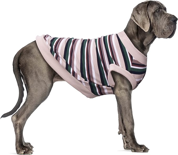Extra Large Dog T Shirts Clothes Sleeveless Tank Top Vest for Labrador Rottweiler Great Dane, Khaki 8X-Large