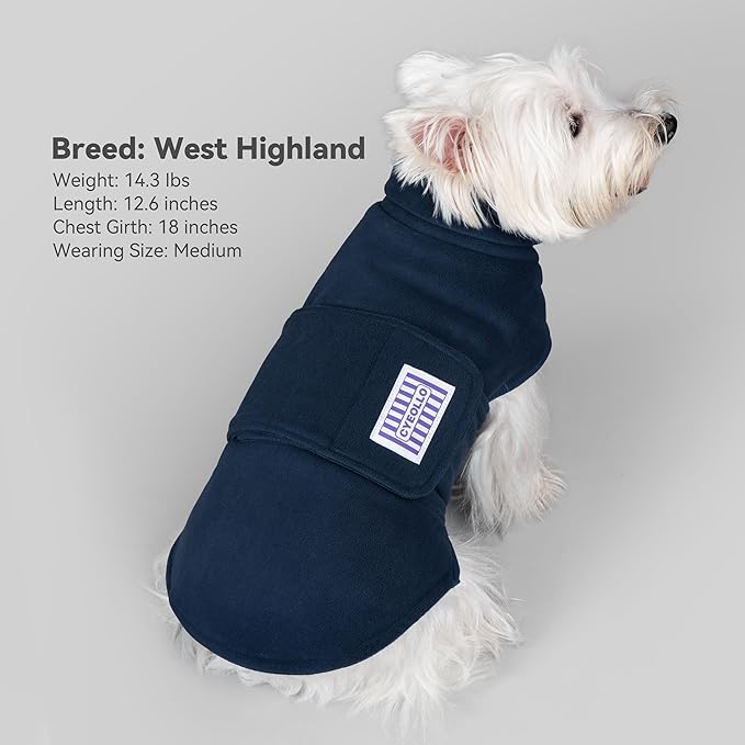 cyeollo Small Dog Sweater, Fleece Dog Sweaters Turtleneck Vest Soft Puppy Sweatshirt Stretchy Pet Fall Autumn Coat Warm Winter Clothes for Small Dogs Boy, Navy L