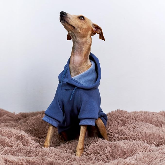 Tuff Pupper Dog Hoodie | Premium Quality 100% Organic Cotton | Ultra Soft Interior for Superior Comfort | Elastic Cuffs & Drawstring for Warmth | Stretch Fit Suitable for All Breeds (Blue, XS)