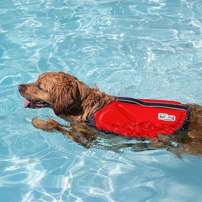 Outward Hound Dawson Swim Dog Life Jacket, High-Performance Neoprene Dog Life Vest for Swimming, Boating, and Water Safety, XS, Red